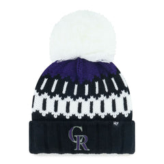 Colorado Rockies Women's Felicity Cuffed Knit Hat with Pom - Black | 47 brand