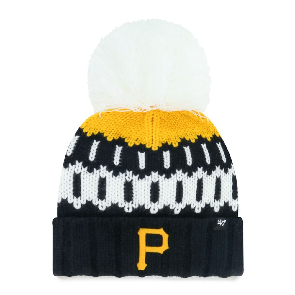 Pittsburgh Pirates Women's Felicity Cuffed Knit Hat with Pom - Black | 47 brand