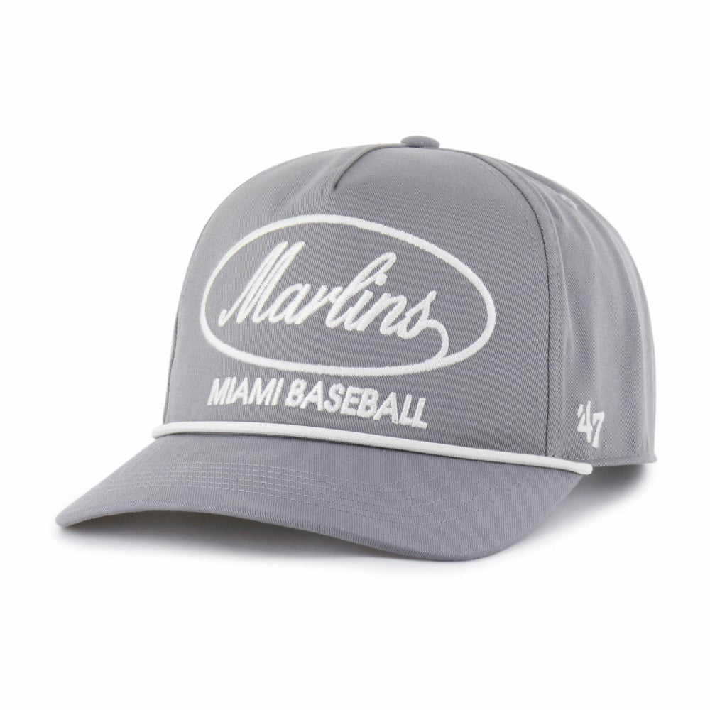 Miami Marlins Foundational Hitch Adjustable Hat - Gray | 47 brand