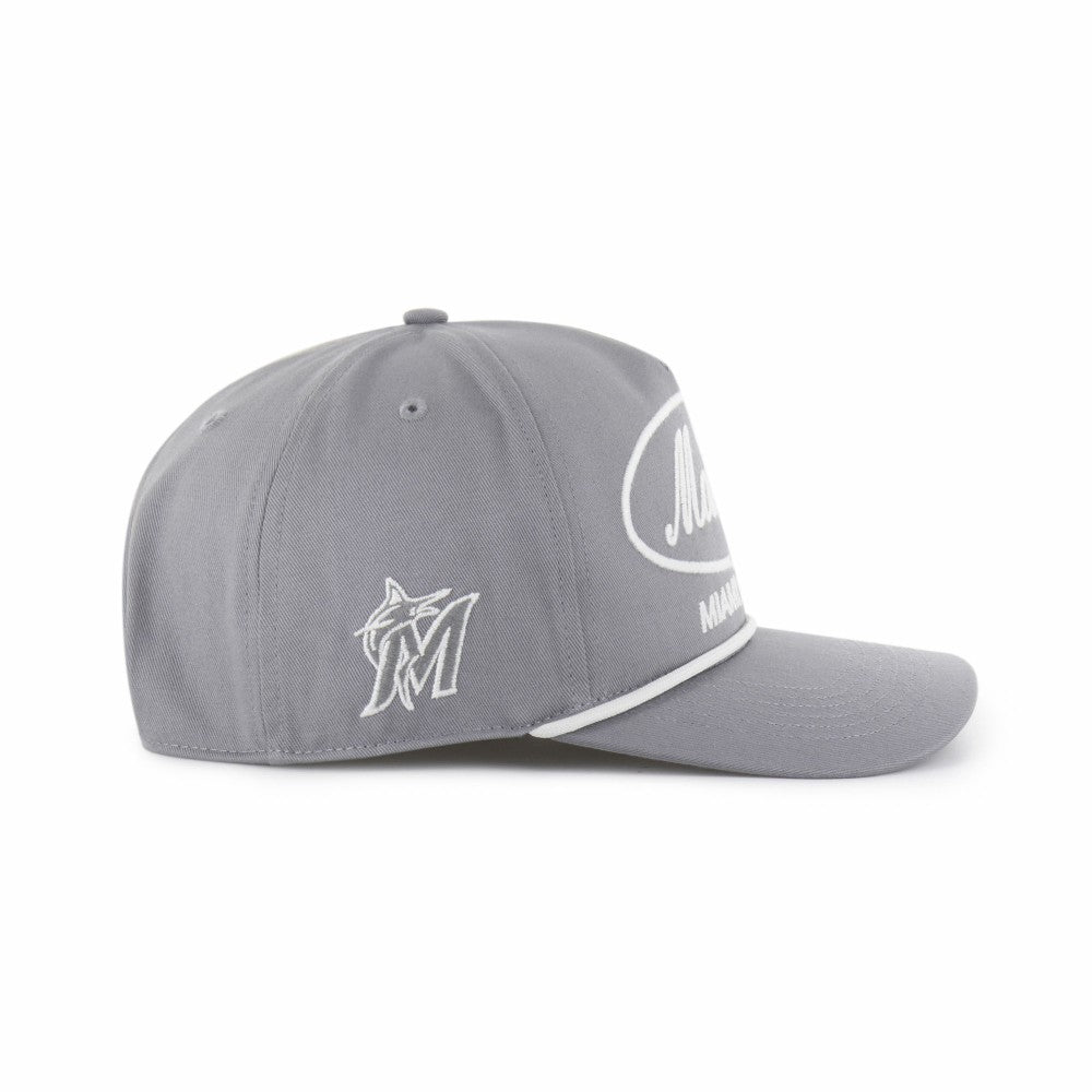 Miami Marlins Foundational Hitch Adjustable Hat - Gray | 47 brand