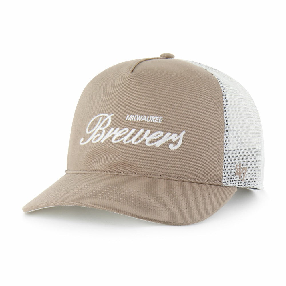 Milwaukee Brewers Foundational Mesh Hitch Adjustable Hat - Brown | 47 brand
