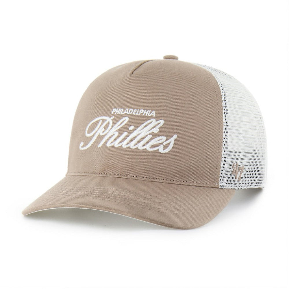 Philadelphia Phillies Foundational Mesh Hitch Adjustable Hat - Brown | 47 brand