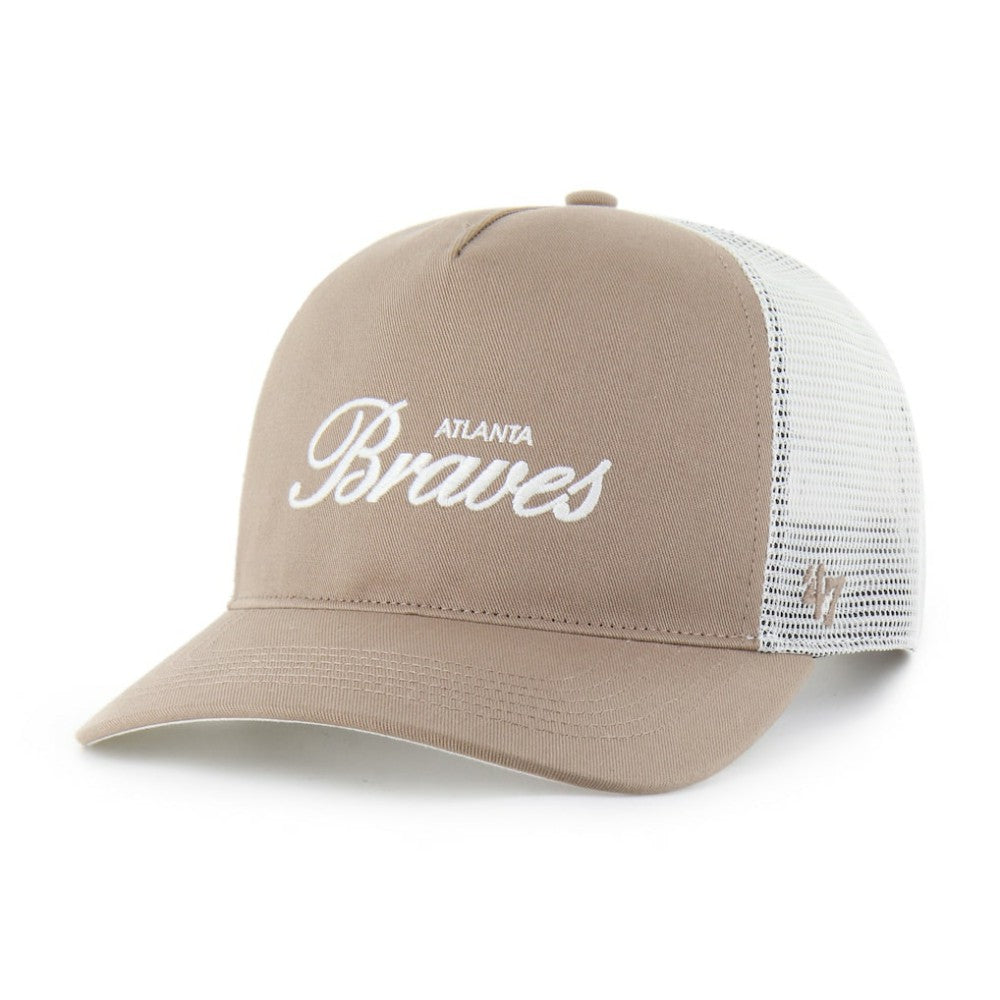 Atlanta Braves Foundational Mesh Hitch Adjustable Hat - Brown | 47 brand