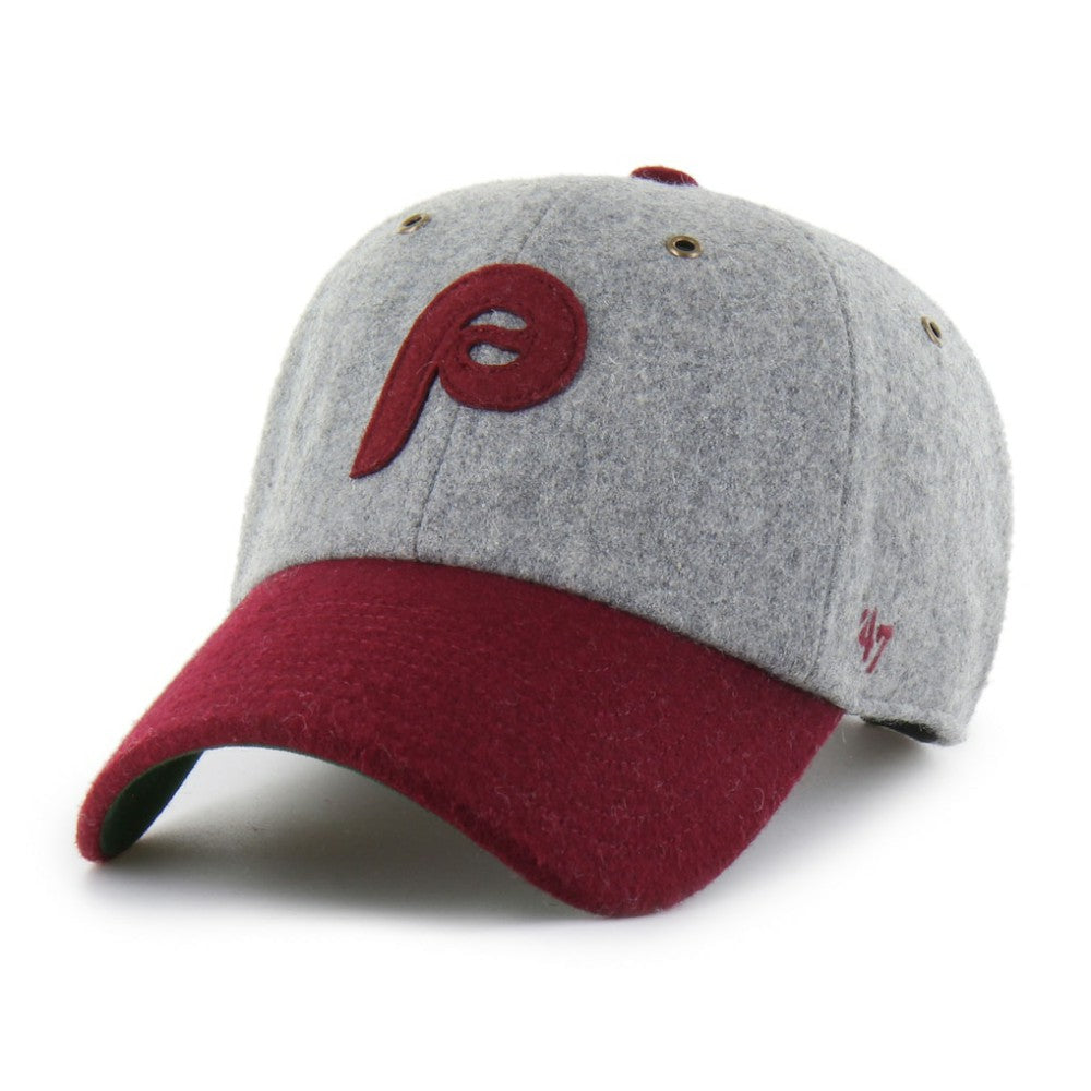 Philadelphia Phillies Golden Age Wool Clean Up Adjustable Hat - Gray | 47 brand
