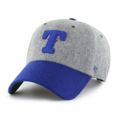 Texas Rangers Golden Age Wool Clean Up Adjustable Hat - Gray/Royal | 47 brand