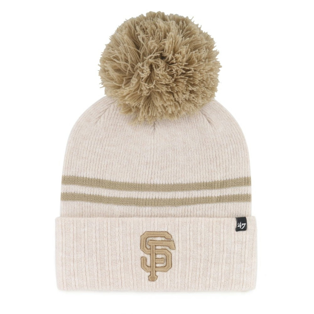 San Francisco Giants Women's Latte Cuffed Knit Hat with Pom - Natural | 47 brand