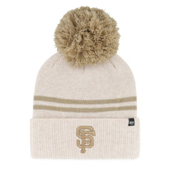San Francisco Giants Women's Latte Cuffed Knit Hat with Pom - Natural | 47 brand