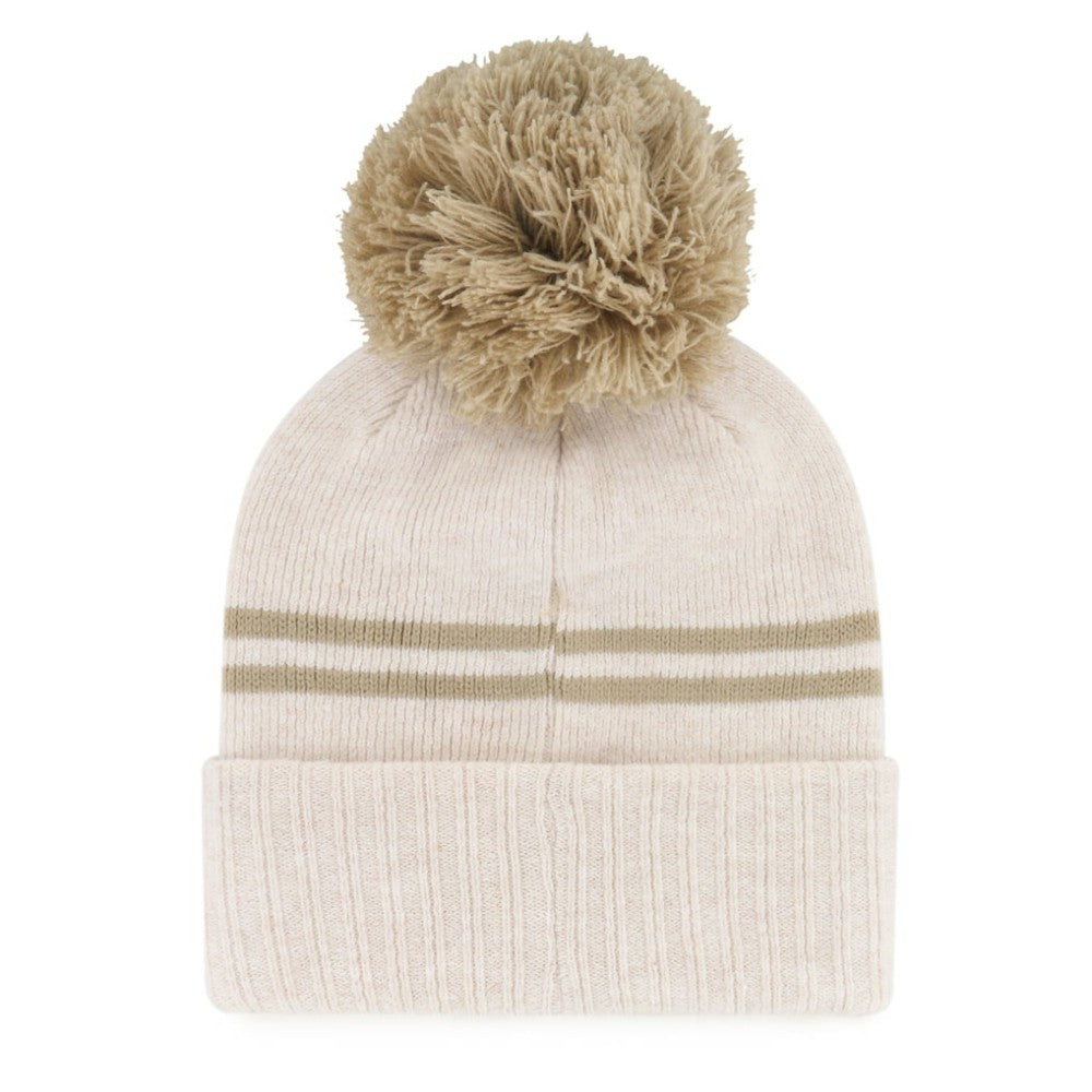 Atlanta Braves Women's Latte Cuffed Knit Hat with Pom - Natural | 47 brand