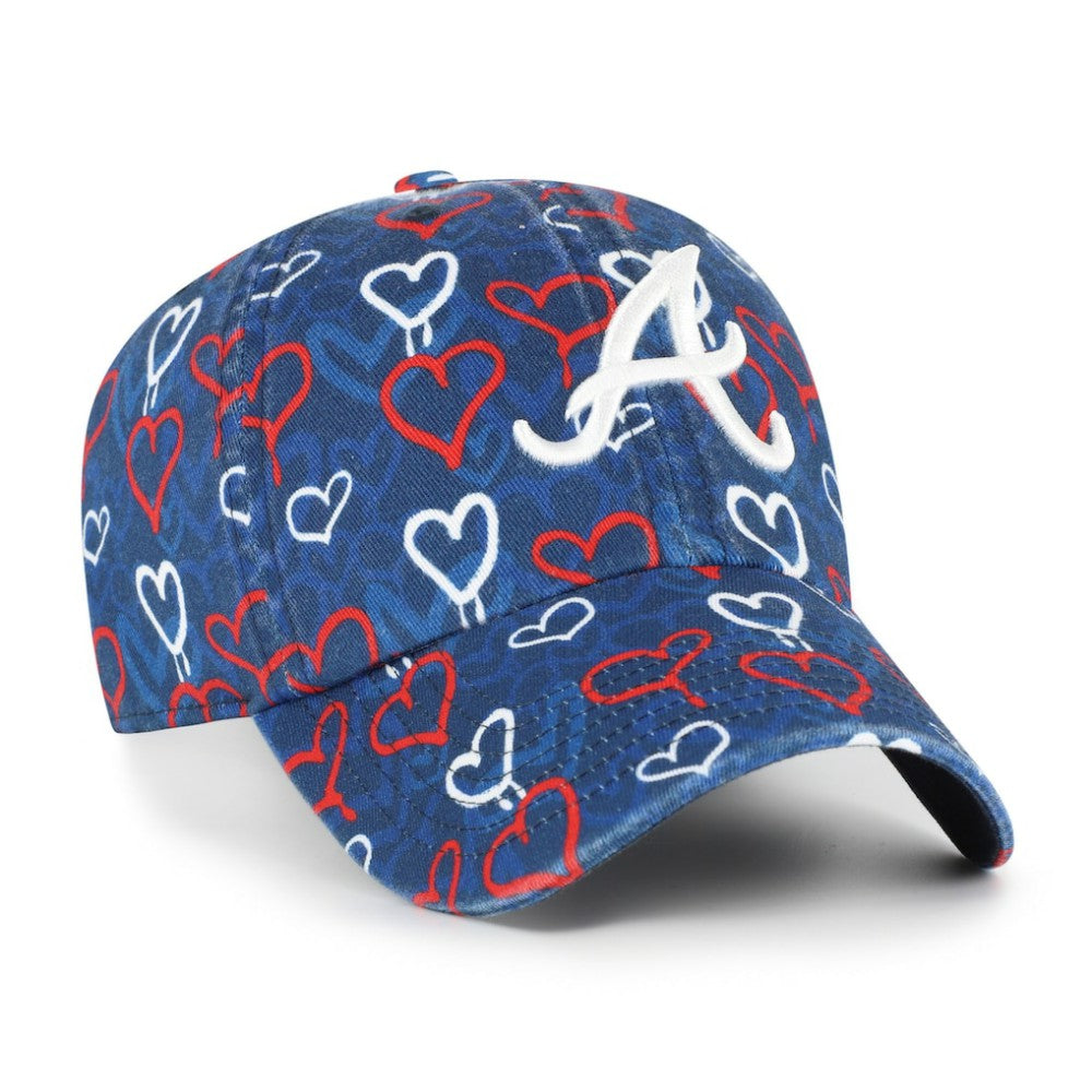 Atlanta Braves Girls Youth Mural Clean Up Adjustable Hat - Navy | 47 brand
