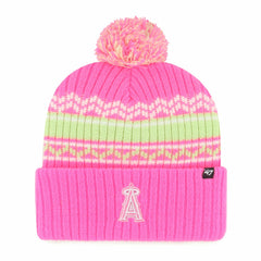 Los Angeles Angels Youth Polar Vortex Cuffed Knit Hat with Pom - Pink | 47 brand