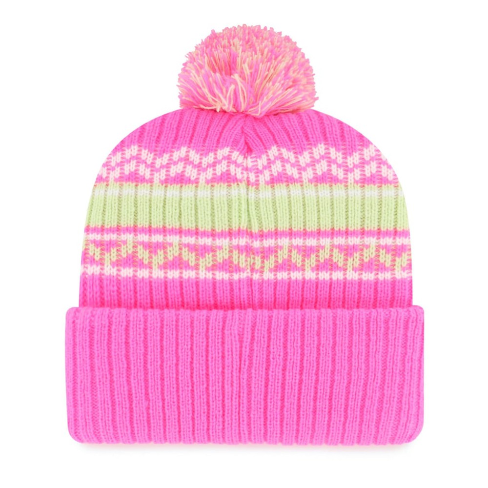 Atlanta Braves Youth Polar Vortex Cuffed Knit Hat with Pom - Pink | 47 brand