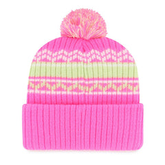 Atlanta Braves Youth Polar Vortex Cuffed Knit Hat with Pom - Pink | 47 brand