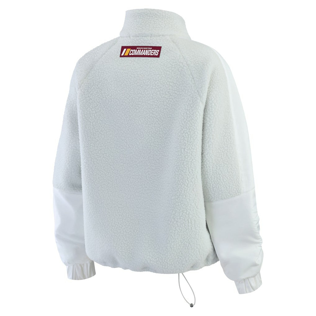 Washington Commanders WEAR by Erin Andrews Women's Polar Fleece Half-Zip Jacket - White for sale