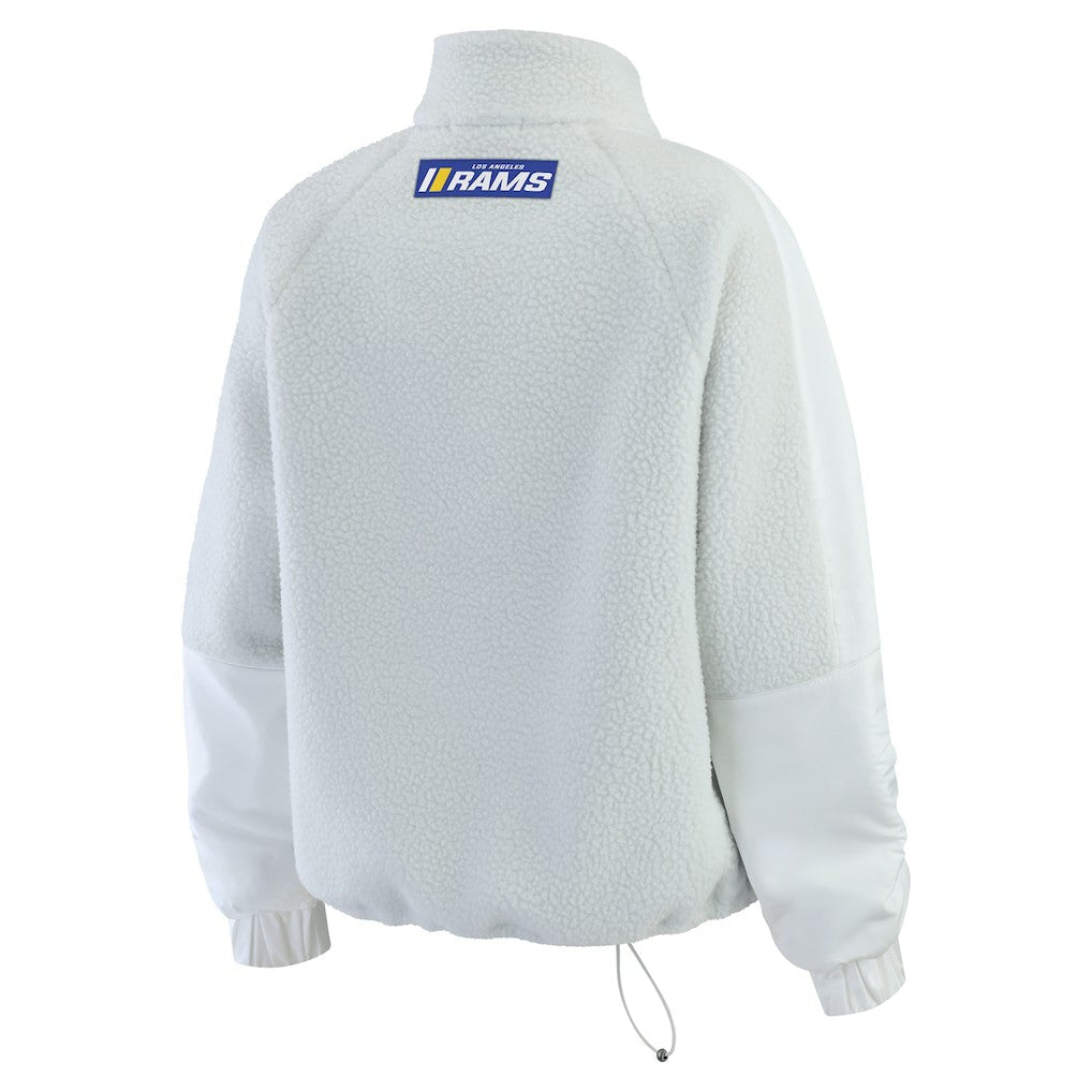 Los Angeles Rams WEAR by Erin Andrews Women's Polar Fleece Half-Zip Jacket - White online