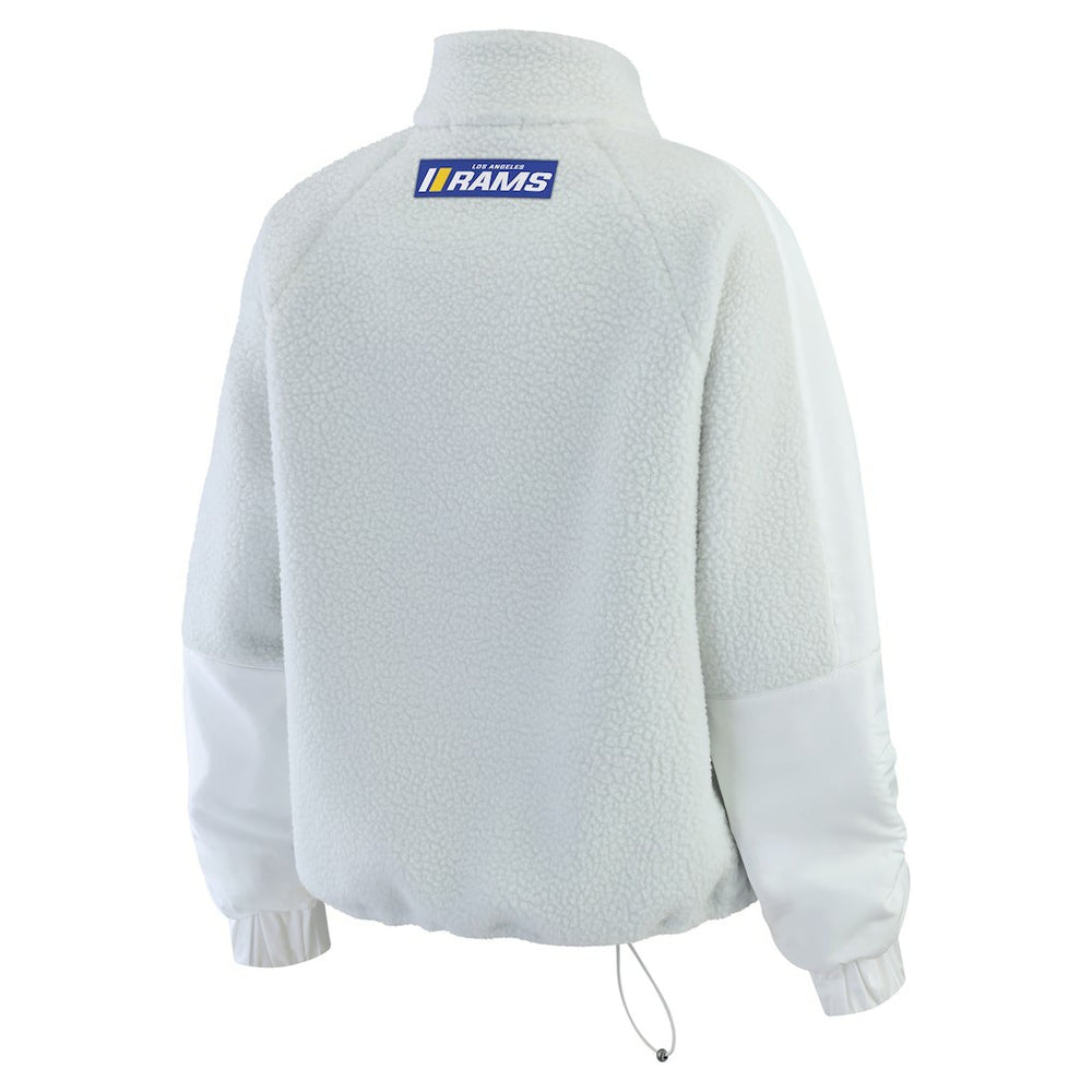 Los Angeles Rams WEAR by Erin Andrews Women's Polar Fleece Half-Zip Jacket - White online