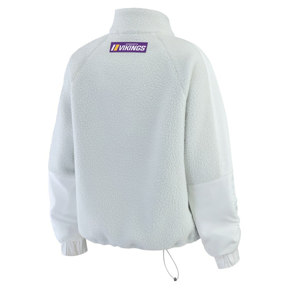 Minnesota Vikings WEAR by Erin Andrews Women's Polar Fleece Half-Zip Jacket - White outlet