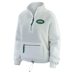 New York Jets WEAR by Erin Andrews Women's Polar Fleece Half-Zip Jacket - White outlet