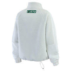 New York Jets WEAR by Erin Andrews Women's Polar Fleece Half-Zip Jacket - White outlet