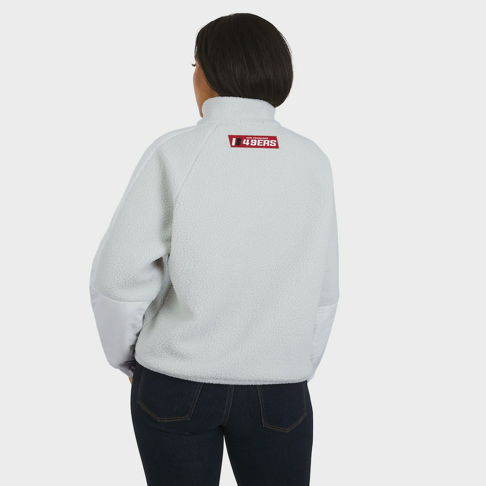 San Francisco 49ers WEAR by Erin Andrews Women's Polar Fleece Half-Zip Jacket - White on sale