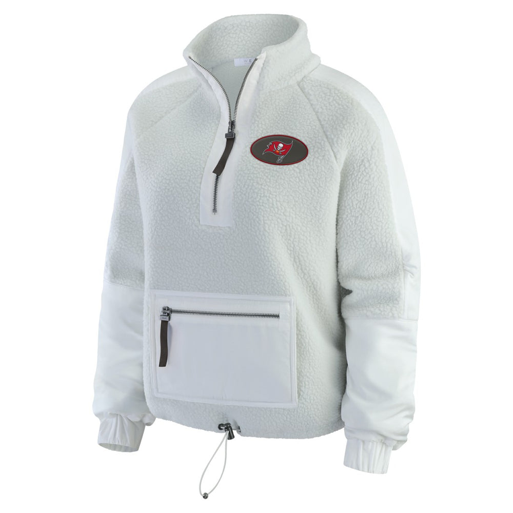 Tampa Bay Buccaneers WEAR by Erin Andrews Women's Polar Fleece Half-Zip Jacket - White discount