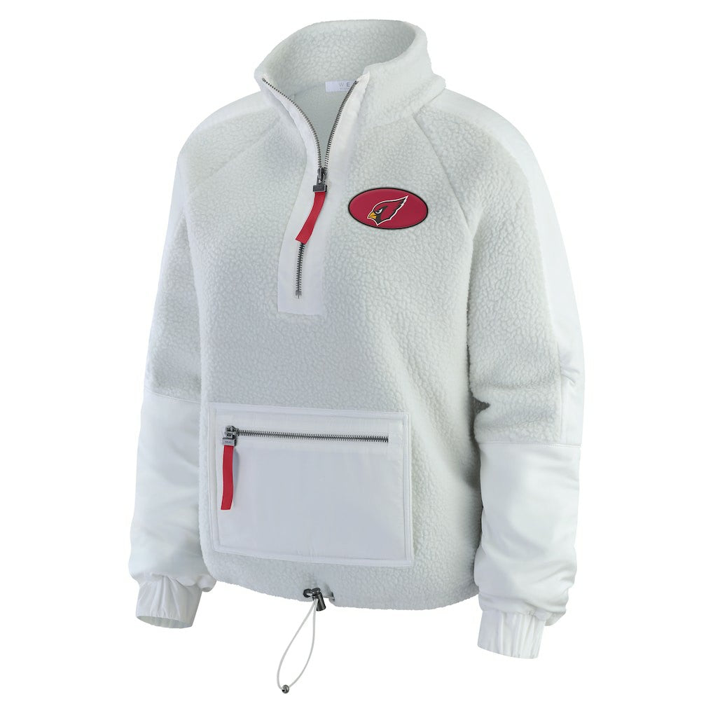 Arizona Cardinals WEAR by Erin Andrews Women's Polar Fleece Half-Zip Jacket - White outlet