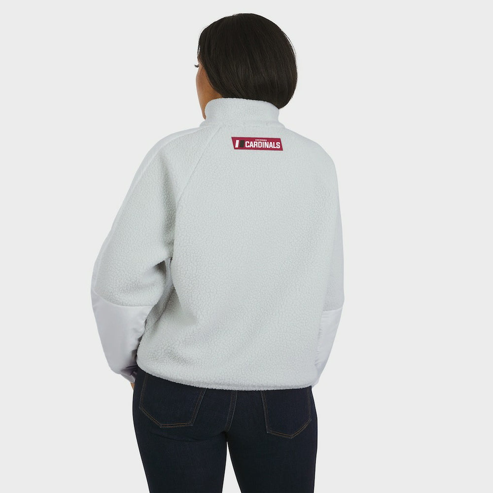 Arizona Cardinals WEAR by Erin Andrews Women's Polar Fleece Half-Zip Jacket - White outlet