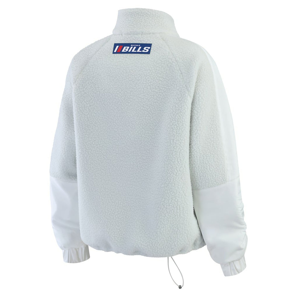 Buffalo Bills WEAR by Erin Andrews Women's Polar Fleece Half-Zip Jacket - White cheap