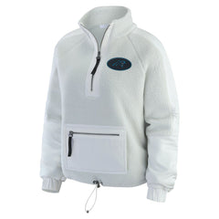 Carolina Panthers WEAR by Erin Andrews Women's Polar Fleece Half-Zip Jacket - White sale