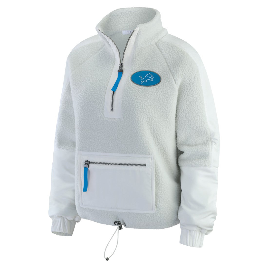 Detroit Lions WEAR by Erin Andrews Women's Polar Fleece Half-Zip Jacket - White outlet
