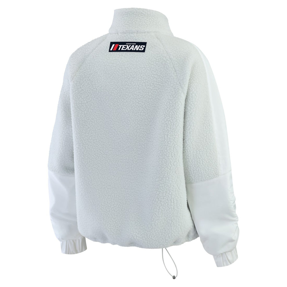 Houston Texans WEAR by Erin Andrews Women's Polar Fleece Half-Zip Jacket - White on sale