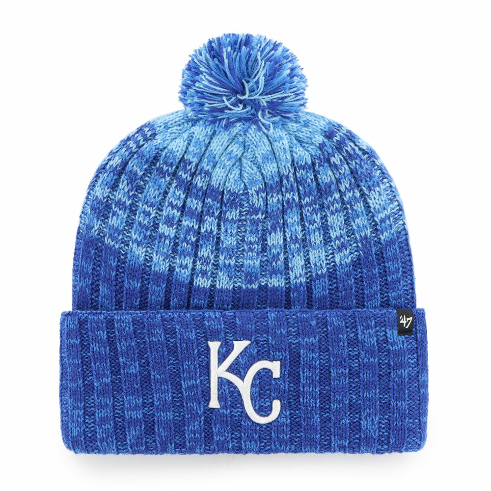 Kansas City Royals Cascade Cuffed Knit Hat with Pom - Royal | 47 brand