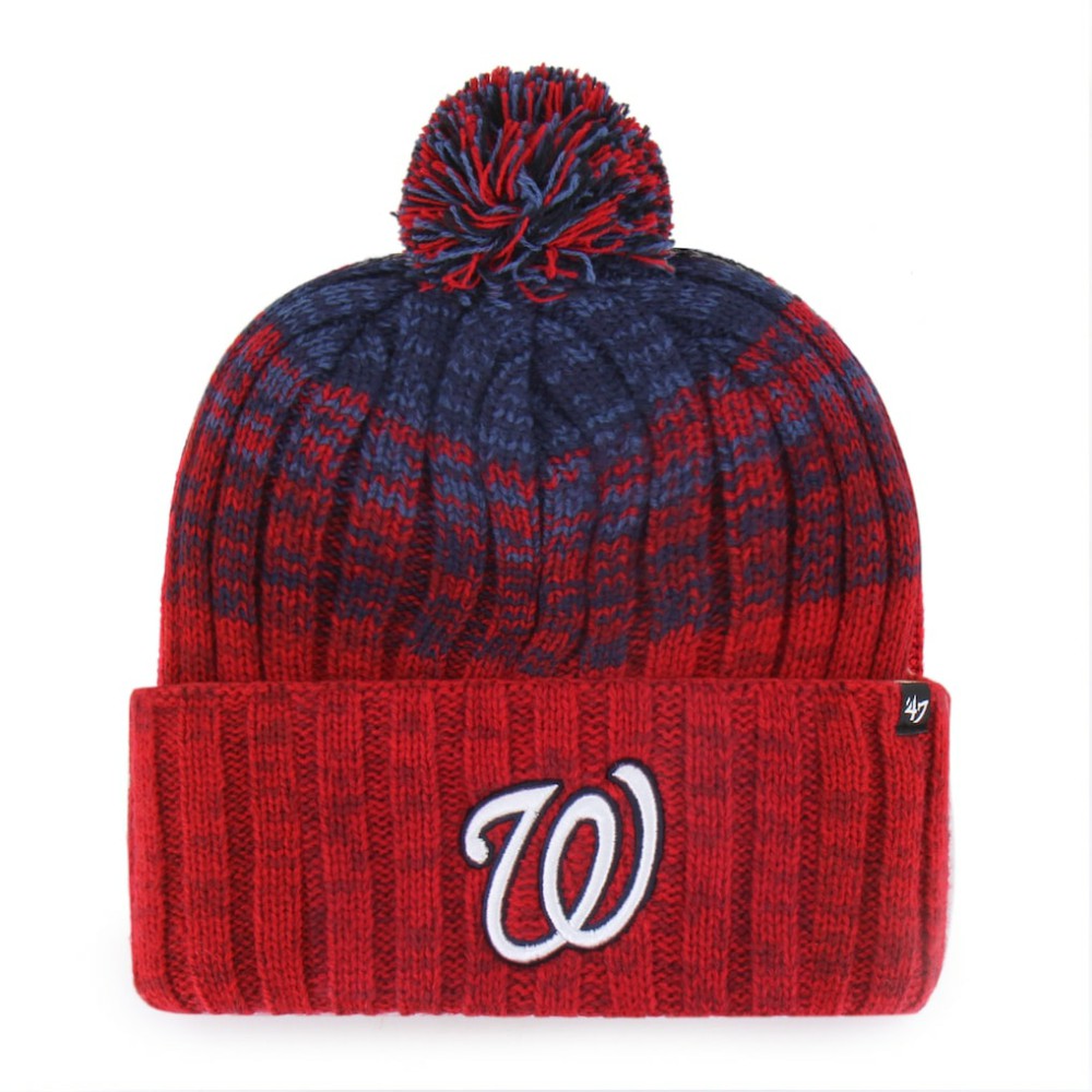 Washington Nationals Cascade Cuffed Knit Hat with Pom - Red | 47 brand