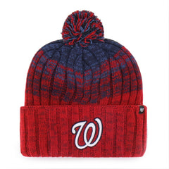 Washington Nationals Cascade Cuffed Knit Hat with Pom - Red | 47 brand