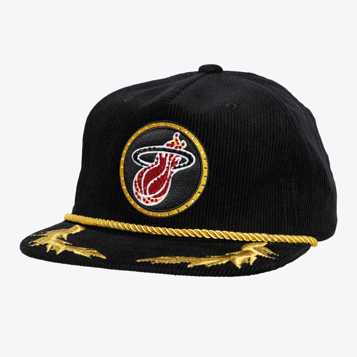 Miami Heat x DANNIJO Women's Deadstock Cord Snapback Hat - Black | Mitchell & Ness outlet