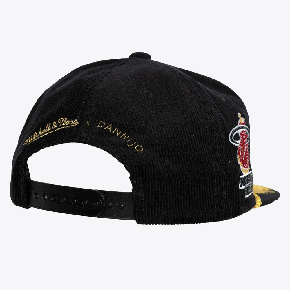 Miami Heat x DANNIJO Women's Deadstock Cord Snapback Hat - Black | Mitchell & Ness outlet