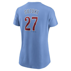 Seiya Suzuki Chicago Cubs Women's Cooperstown Collection Fuse Name & Number T-Shirt - Light Blue | Nike