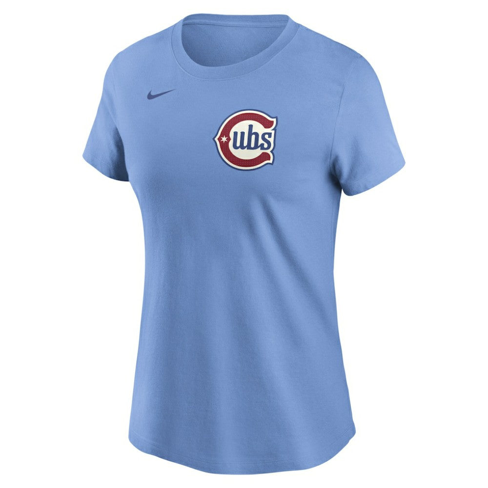 Dansby Swanson Chicago Cubs Women's Cooperstown Collection Fuse Name & Number T-Shirt - Light Blue | Nike