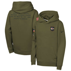 Kansas City Chiefs Youth 2025 Salute to Service Club Fleece Hoodie - Olive | Nike online