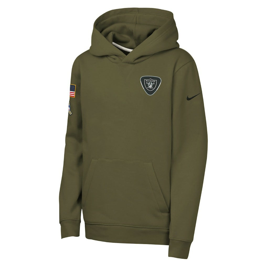 Las Vegas Raiders Youth 2025 Salute to Service Club Fleece Hoodie - Olive | Nike online