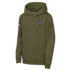 Las Vegas Raiders Youth 2025 Salute to Service Club Fleece Hoodie - Olive | Nike online