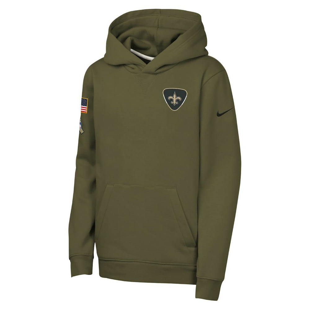 New Orleans Saints Youth 2025 Salute to Service Club Fleece Hoodie - Olive | Nike sale