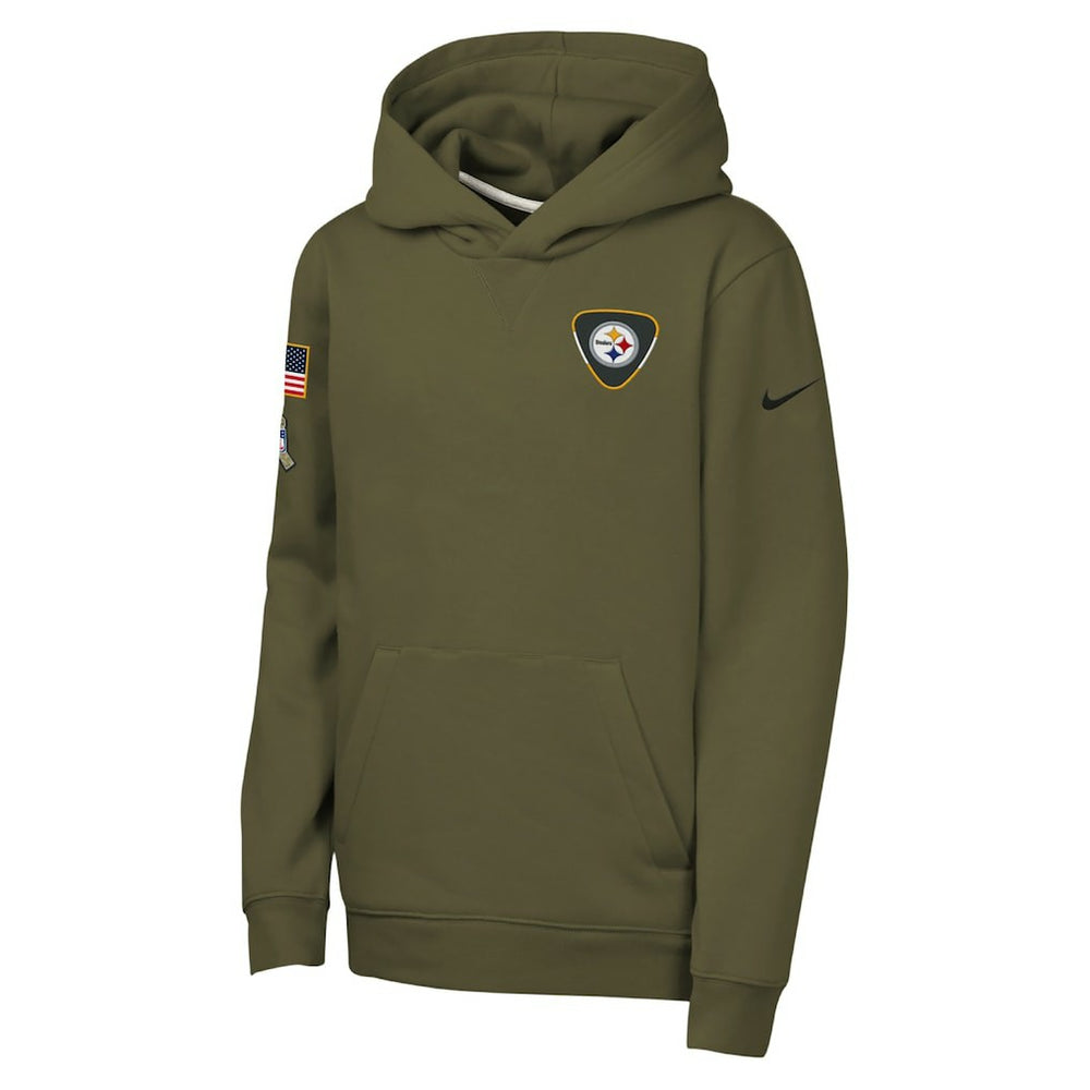 Pittsburgh Steelers Youth 2025 Salute to Service Club Fleece Hoodie - Olive | Nike cheap