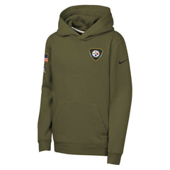 Pittsburgh Steelers Youth 2025 Salute to Service Club Fleece Hoodie - Olive | Nike cheap