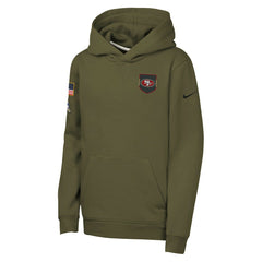 San Francisco 49ers Youth 2025 Salute to Service Club Fleece Hoodie - Olive | Nike discount