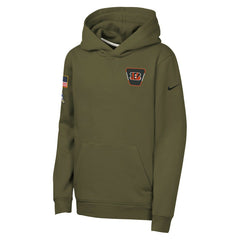 Cincinnati Bengals Youth 2025 Salute to Service Club Fleece Hoodie - Olive | Nike cheap