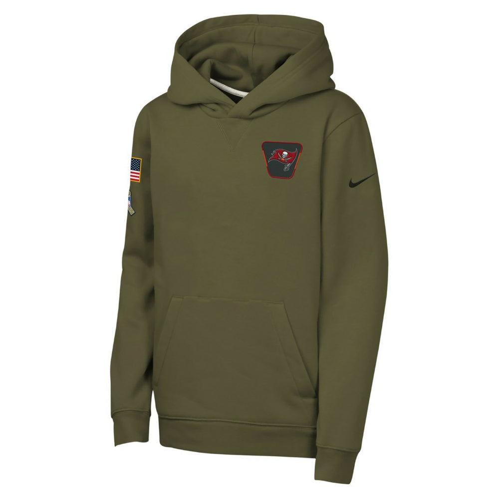 Tampa Bay Buccaneers Youth 2025 Salute to Service Club Fleece Hoodie - Olive | Nike on sale