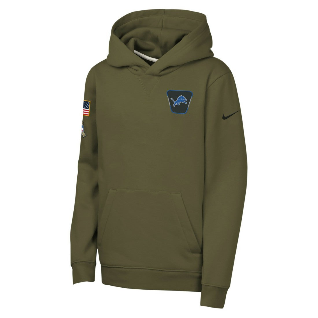 Detroit Lions Youth 2025 Salute to Service Club Fleece Hoodie - Olive | Nike outlet