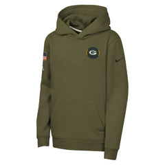 Green Bay Packers Youth 2025 Salute to Service Club Fleece Hoodie - Olive | Nike online