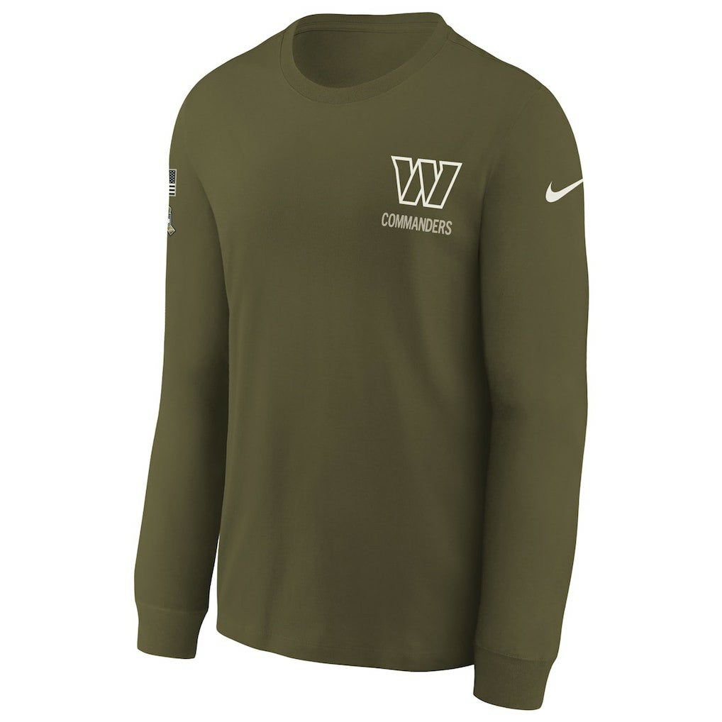 Washington Commanders Youth 2025 Salute to Service Sideline Long Sleeve T-Shirt - Olive | Nike outlet