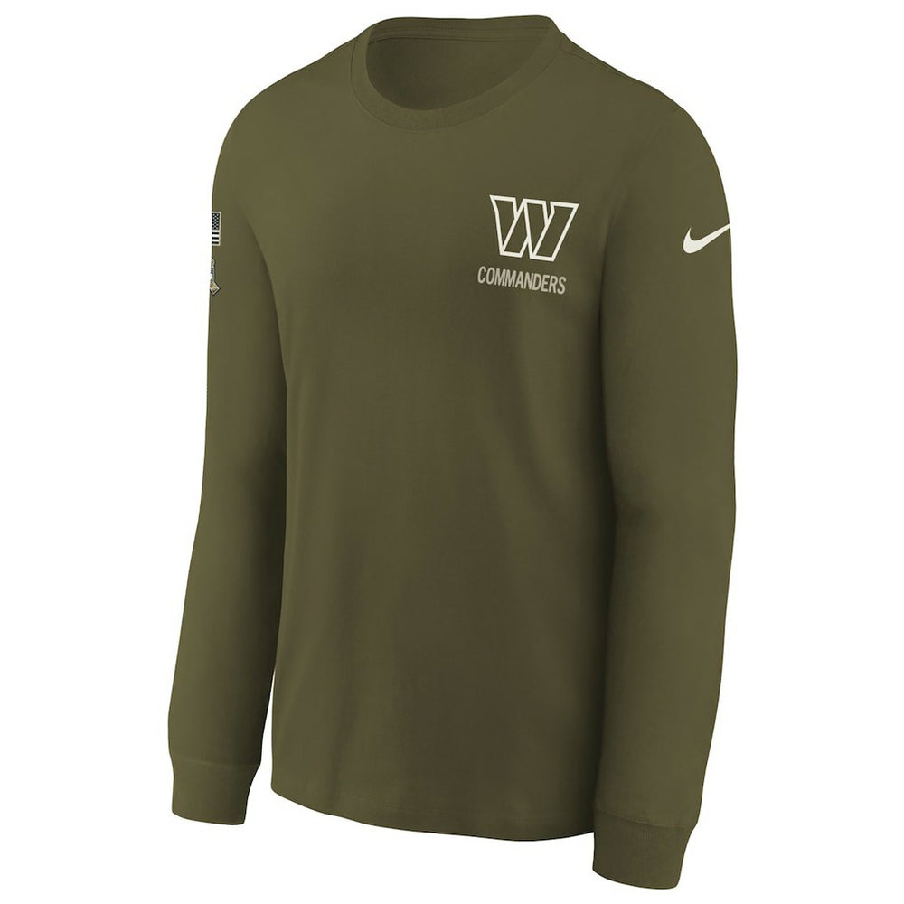 Washington Commanders Youth 2025 Salute to Service Sideline Long Sleeve T-Shirt - Olive | Nike outlet